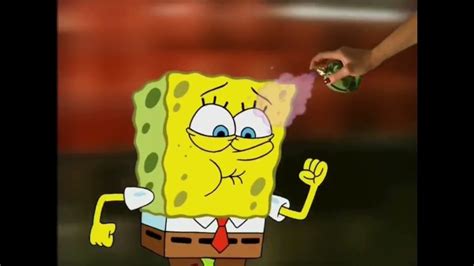 spongebob running through perfume.